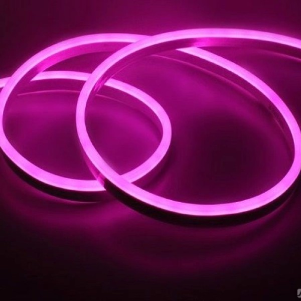 Гибкий Неон 220В 2жил 18Вт/м Розовый 144LED SMD2835 Белый ПВХ 16х16 IP65 50м REDIGLE