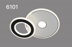 Люстра LED Круг 100Вт 3000-6000К Пульт ДУ 450х300х80мм Белый+Черный REDIGLE (5)