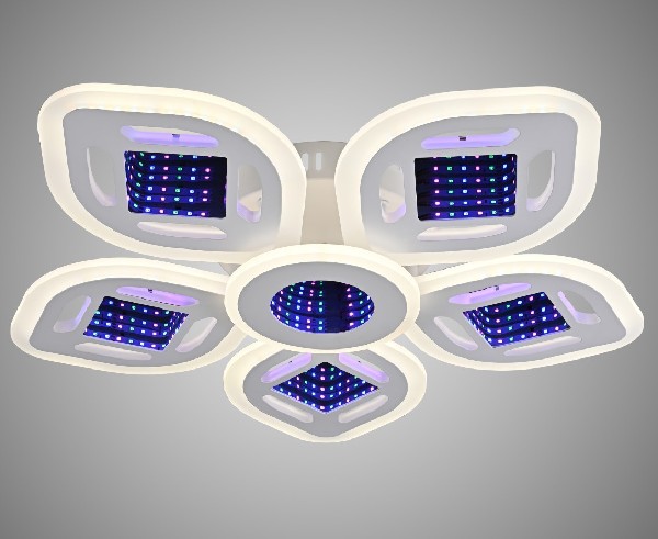 Люстра LED Цветок 124Вт 3000-6000К Пульт ДУ 3D Effect CL7538 REDIGLE (10)