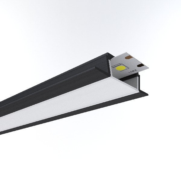 Профиль Встраиваемый Алюм. С рассеиват. 22х6х2000мм Черный REDIGLE (200)