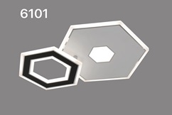 Люстра LED Шестигранник 100Вт 3000-6000К Пульт ДУ 450х300х80мм Белый+Черный REDIGLE (5)