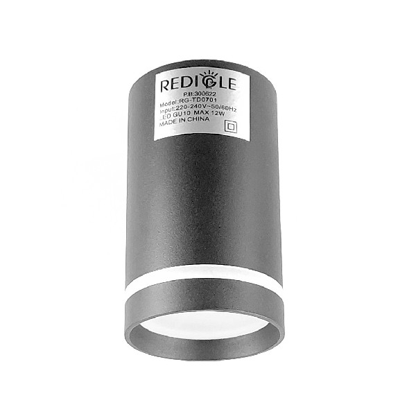 Светильник Накладной Цилиндр 1хGU10 Черный D60х100 IP20 TD0701 REDIGLE (60)