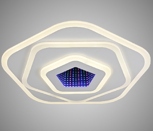 Люстра LED Пятиугольник  97Вт 3000-6000К Пульт ДУ 3D Effect CL7526 REDIGLE (5)