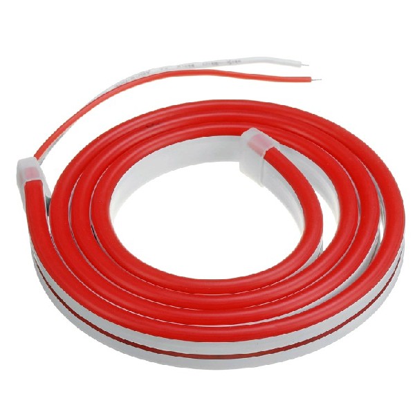 Гибкий Неон  12В 2жил 11Вт/м Красный 120LED/м SMD3528 Белый ПВХ 6х12мм IP67 REDIGLE  (200)