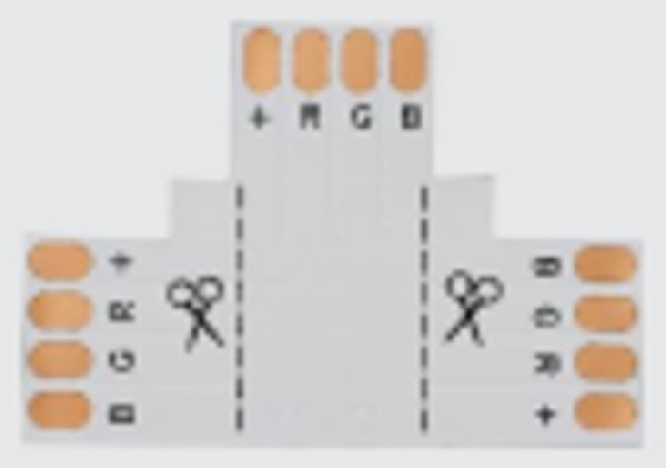 Коннектор T- образный для Ленты RGB5050 10мм Без фиксаторов REDIGLE (100)