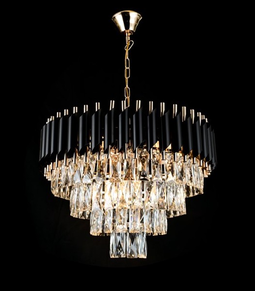 Люстра подвесная Хрусталь-Черный Е14х8 D500х1000ммCL9001A REDIGLE