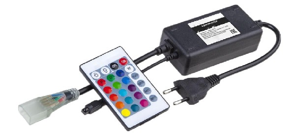 Контроллер RGB c ИК Пультом Кнопочным для Двухрядной ленты 220В REDIGLE (100)