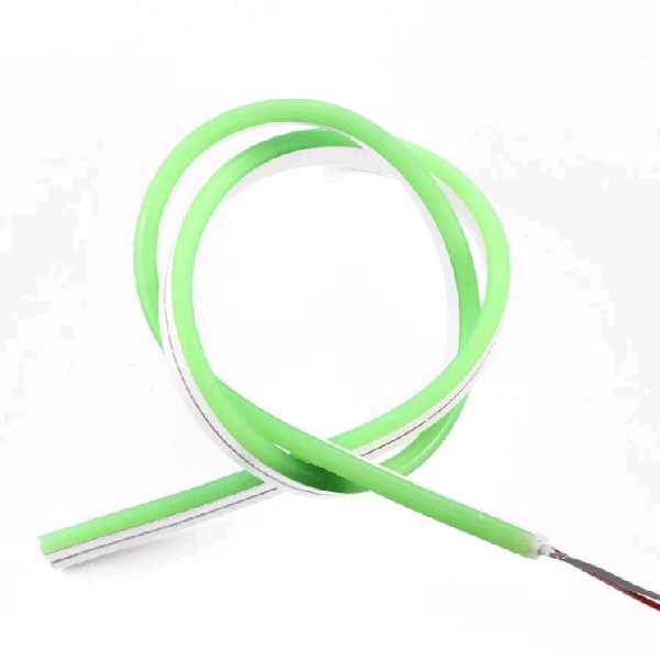 Гибкий Неон  12В 2жил 11Вт/м Зеленый 120LED/м SMD3528 Белый ПВХ 6х12мм IP67 REDIGLE (5м) (200)