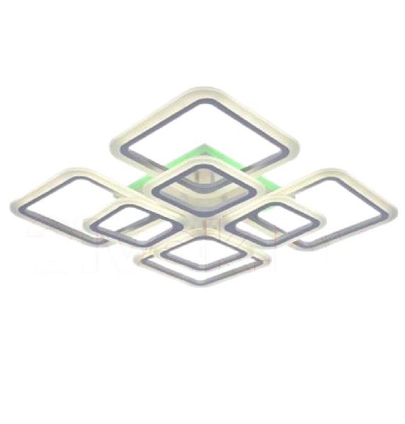 Люстра LED Квадрат 176Вт 3000-6000К + RGB Пульт ДУ Белый REDIGLE (5)