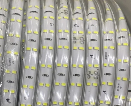 Лента LED 220В 2жил   14Вт/м 6000К 120LED/м SMD2835 Прозр. ПВХ 16х3мм IP65 Двухряд. REDIGLE (50)