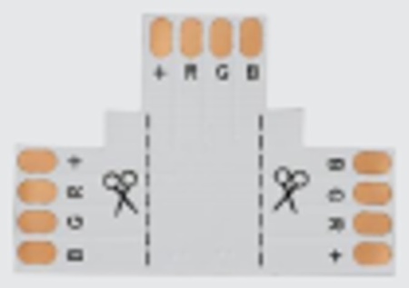 Коннектор T-образный для Ленты RGB5050 10мм Без фиксаторов REDIGLE (100)